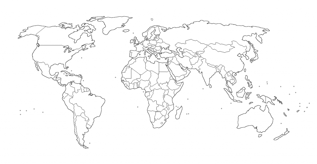 Mapa del mundo mudo sin nombres para imprimir